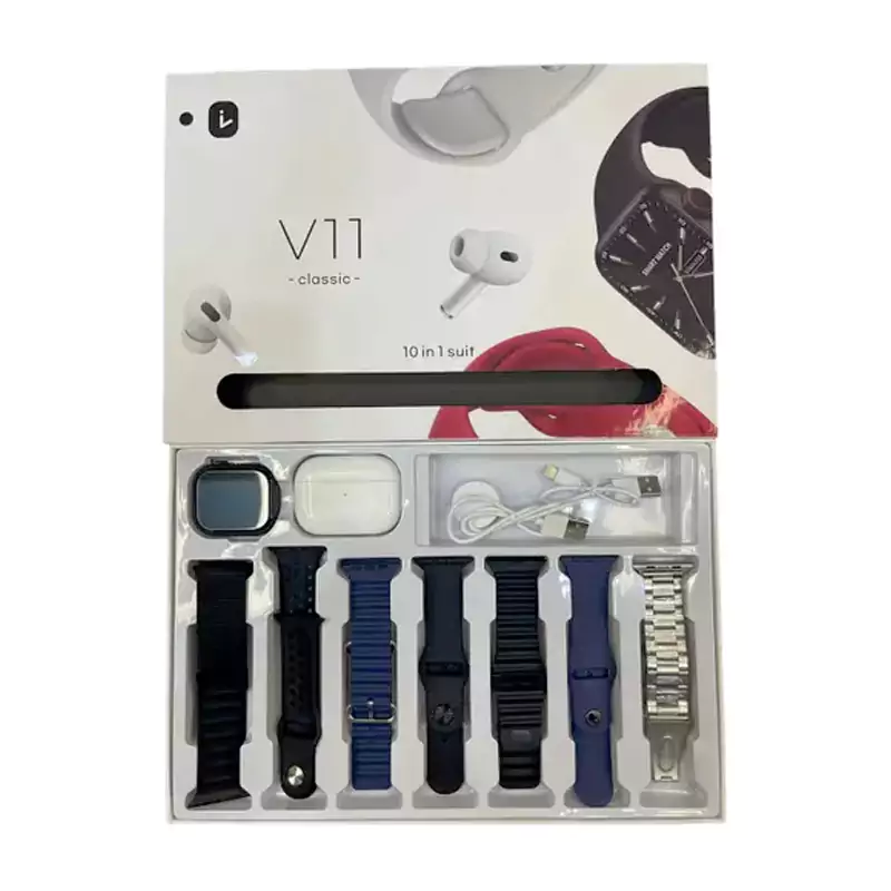 V11 Classic 10 In Suit Smart Watch Lowest Price in Pakistan